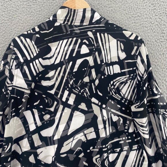 Chicos Jacket Womens 1 US Medium Black White Pattern Zenergy Mock Neck Stretch - Picture 4 of 11